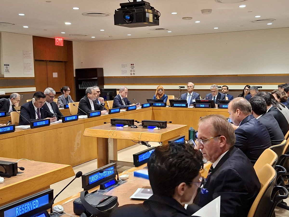 asadmk17's tweet photo. Honored to participate in 27th Informal ECO Council of Ministers Meeting held today in New York on sidelines of UNGA, Chaired by 🇵🇰 DPM/FM @MIshaqDar50 where ECO Ministers reaffirmed their commitment to deepening 
regional cooperation &amp; advancing ECO reform. https://t.co/cWpzumIhes