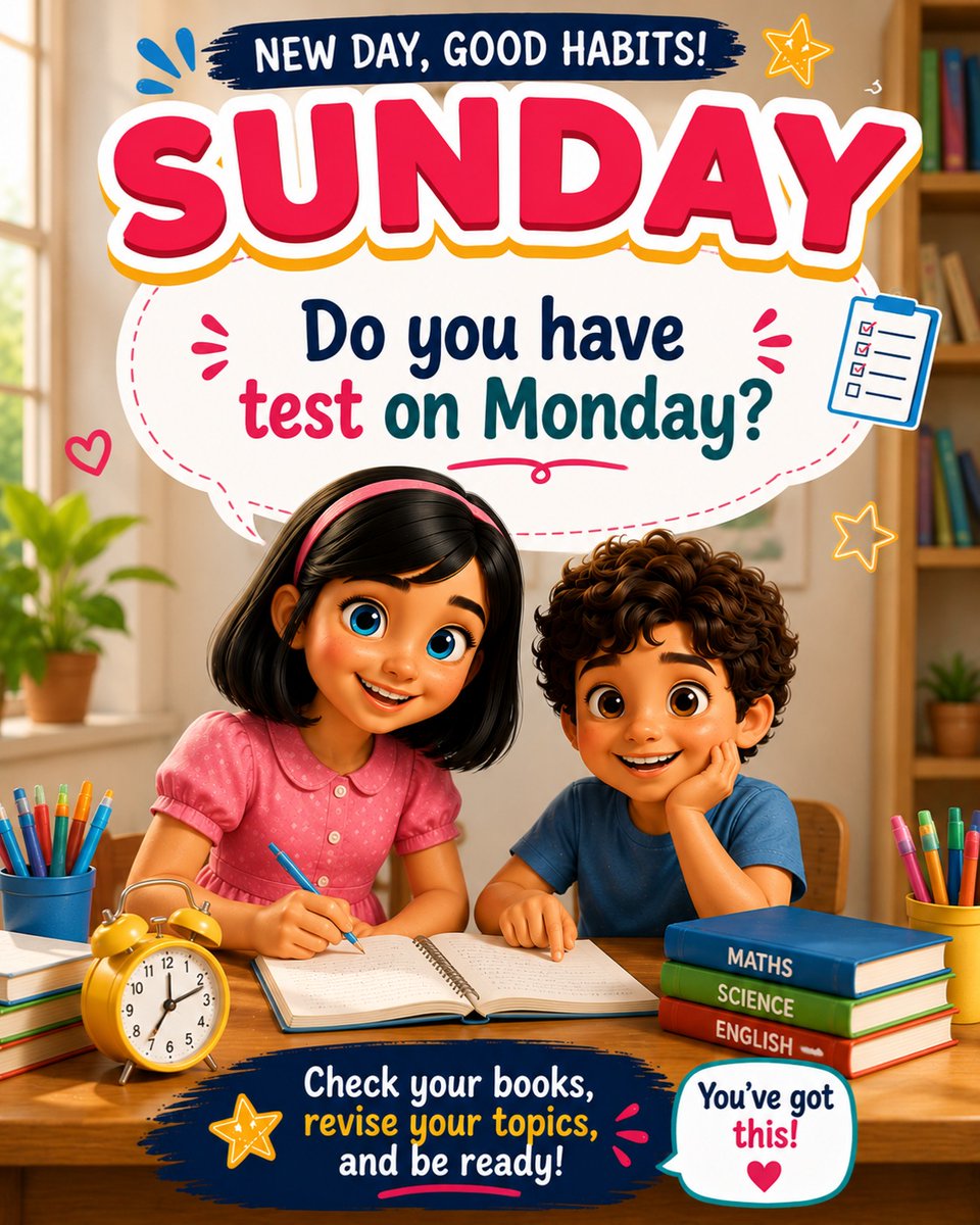 djcapaiacan's tweet photo. Sunday prep builds Monday confidence. Got a test tomorrow? Review your notes, revisit key topics, and start Monday feeling prepared and ready to succeed. https://t.co/JeIfQd5eO2