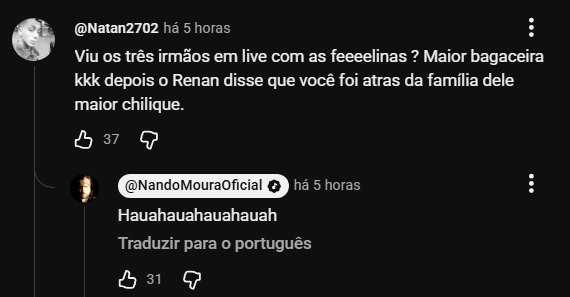 Luisengeek's tweet photo. Nando Moura admitindo que conversou com o agressor da irmã do Renan Santos, inacreditável https://t.co/woL3HrJ8MX