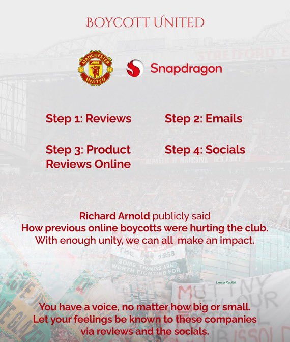 AliceTalksFooty's tweet photo. Another £91m loan added to #MUFC.

When the Glazers took control in 2005, United had £0 debt.
 
Since then their family has extracted roughly £450–£460m in dividends while the club has carried the debt.

Let's keep the consistent pressure on Snapdragon and MUTV. #BoycottUnited https://t.co/RfMDmyzmue