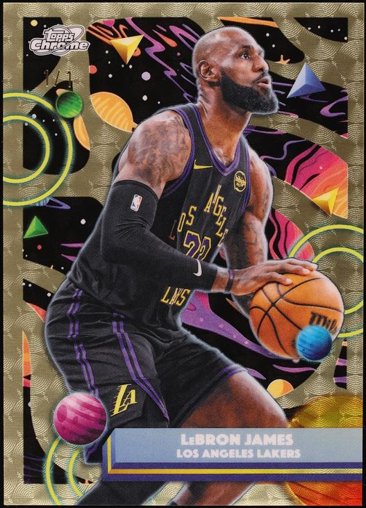 CardsBoulevard's tweet photo. LEBRON COSMIC SUPERFRACTOR SALE 🌌

The 2025 Topps Chrome Cosmic Superfractor LeBron James 1/1 sold for $54,000. https://t.co/aJA74651Yl