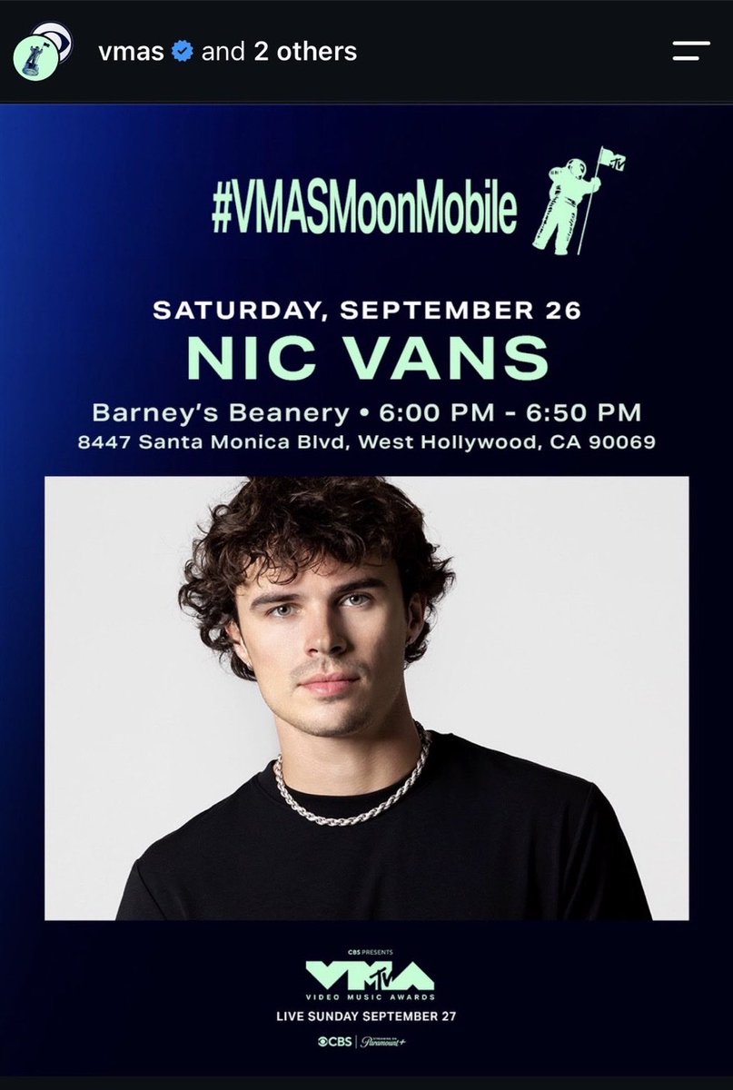 rach_6977's tweet photo. WAIT THIS IS HUGE OH MY GOD? Nic will be DJing on the #VMASMoonMobile on Saturday!!!! https://t.co/tS6w0Fxcdx
