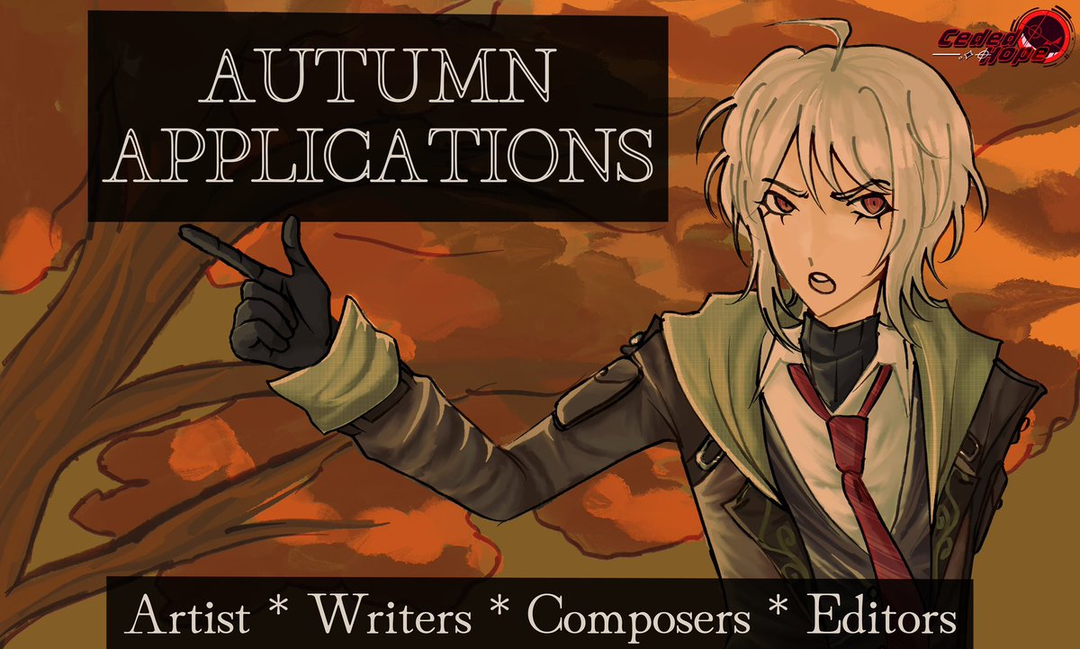 CededHope's tweet photo. Autumn Applications are open! 

Join -> https://t.co/BgrBEfM750
To apply today! 

|| #fangan #fanganronp #cededhope #Advertising #artists #writers #editors #composers https://t.co/A69uSRqalL