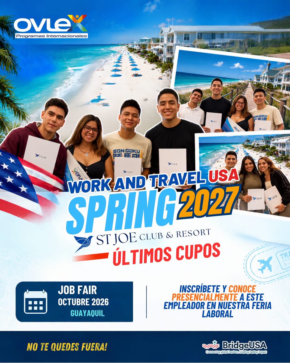 Ovlex_ec's tweet photo. 🇺🇸 ¿𝗧𝗘 𝗜𝗠𝗔𝗚𝗜𝗡𝗔𝗦 𝗤𝗨𝗘 𝗘𝗦𝗧𝗘 𝗦𝗘𝗔 𝗘𝗟 𝗟𝗨𝗚𝗔𝗥 𝗗𝗢𝗡𝗗𝗘 𝗖𝗢𝗠𝗜𝗘𝗡𝗖𝗘 𝗨𝗡𝗔 𝗗𝗘 𝗟𝗔𝗦 𝗠𝗘𝗝𝗢𝗥𝗘𝗦 𝗘𝗫𝗣𝗘𝗥𝗜𝗘𝗡𝗖𝗜𝗔𝗦 𝗗𝗘 𝗧𝗨 𝗩𝗜𝗗𝗔?☀️

𝗦𝘁. 𝗝𝗼𝗲 𝗖𝗹𝘂𝗯 &amp; 𝗥𝗲𝘀𝗼𝗿𝘁 

Región Costa: 0993027535
Región Sierra: 0968987253

#Spring2027 https://t.co/NhIh2qiD3G