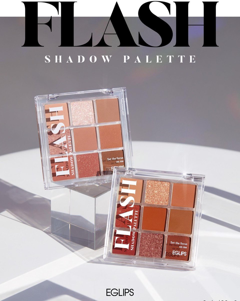 HurleySuzi26577's tweet photo. Eglips Flash Shadow Palette 9 ô với 2 phiên bản: Sunset Crush cam đất ấm áp và After Nude nude hồng thanh lịch. Phấn mịn, dễ tán, bám màu lâu, gồm cả tông lì và nhũ. Hàng chính hãng Hàn Quốc. https://t.co/2ec2sRqGyo