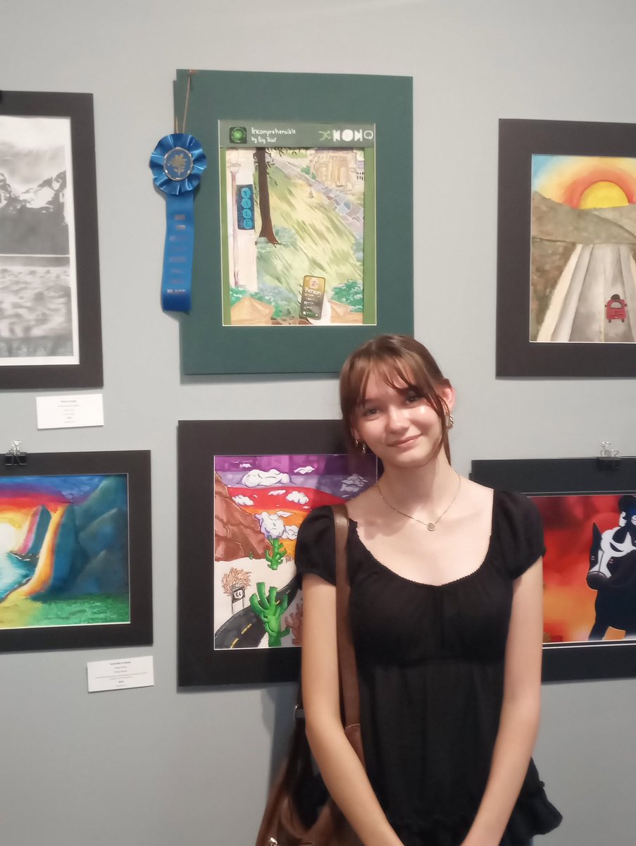 vcstulsa's tweet photo. 9 ARTISTS. 1 BIG WIN. 🎨
VCS HS artists recently took their work to Arts@302 Gallery in B. A.  for the Chalk-It-Up Art Competition

Artists:
Simi A.  Kenzie A. Valerie C.  Chloe H.  Mary M.  Rebekah R. Jordan S. Allison Y. Kailai Z.
&amp; 

🏆 CHLOE HURST 1st PLACE #CNQR https://t.co/y3P7I1rJL7