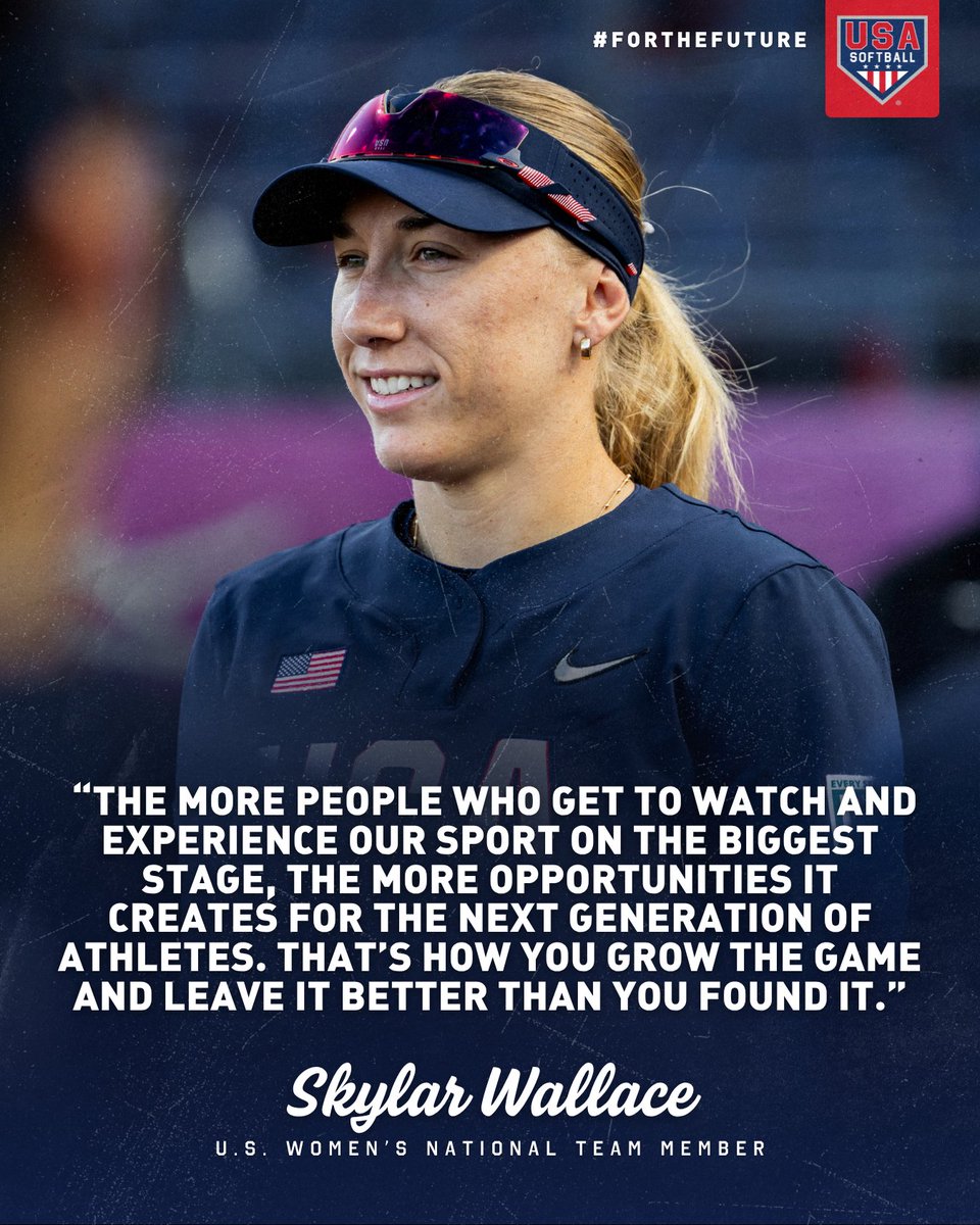 USASoftball's tweet photo. Building the game for the next generation 🇺🇸

#ForTheFuture x @Wallace2Skylar | @LA28 https://t.co/eiI7zZEo7g