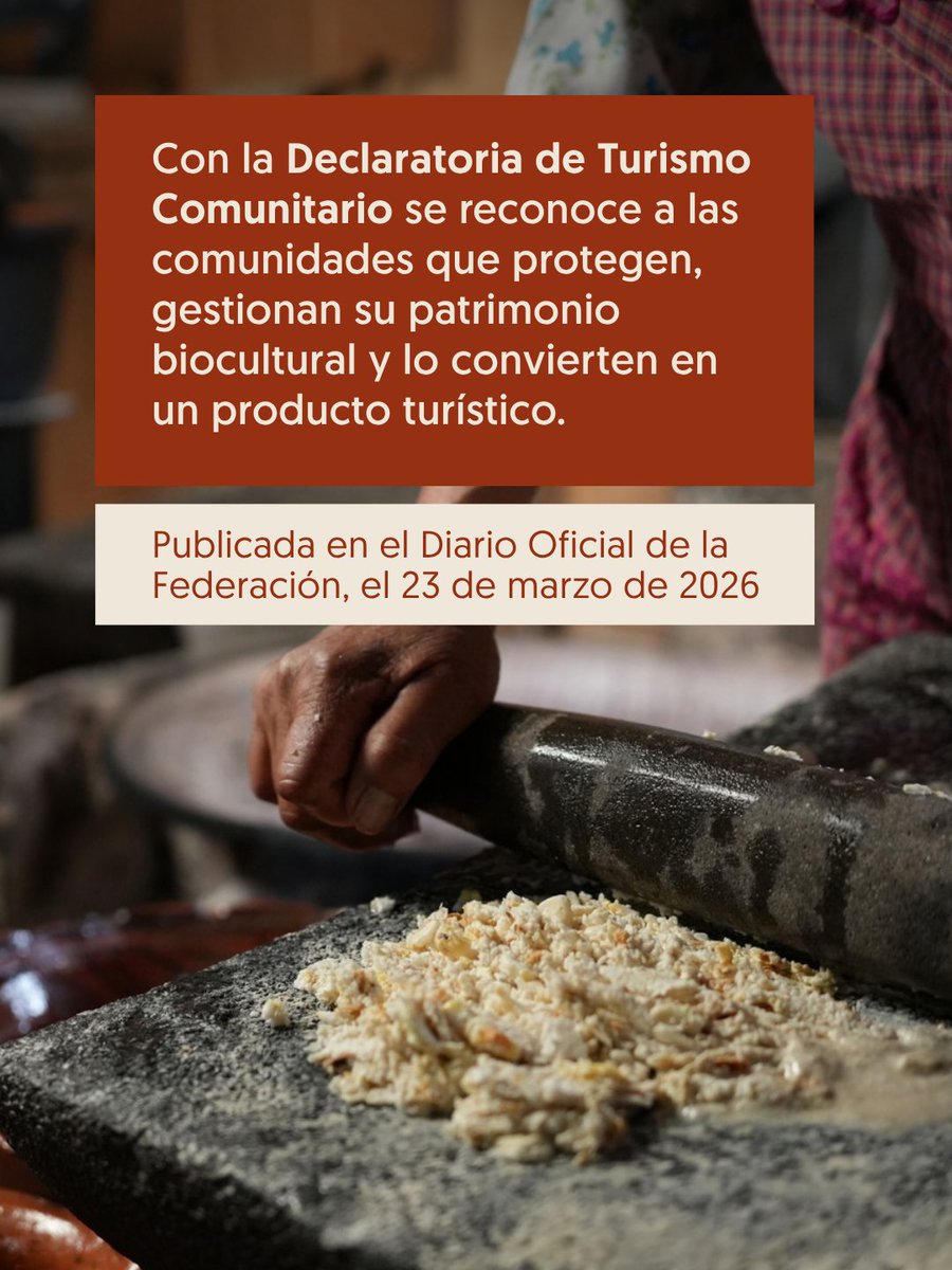 FonaturMX's tweet photo. Este año, en el Fonatur hemos impulsado el #TurismoComunitario con acciones clave: 

📃Declaratoria de Turismo Comunitario como prioridad nacional 
🌿Creación de 3 Destinos de Turismo Comunitario
🏅Entrega de Distintivos a prestadores de Turismo Comunitario https://t.co/EPKhQhVhHy