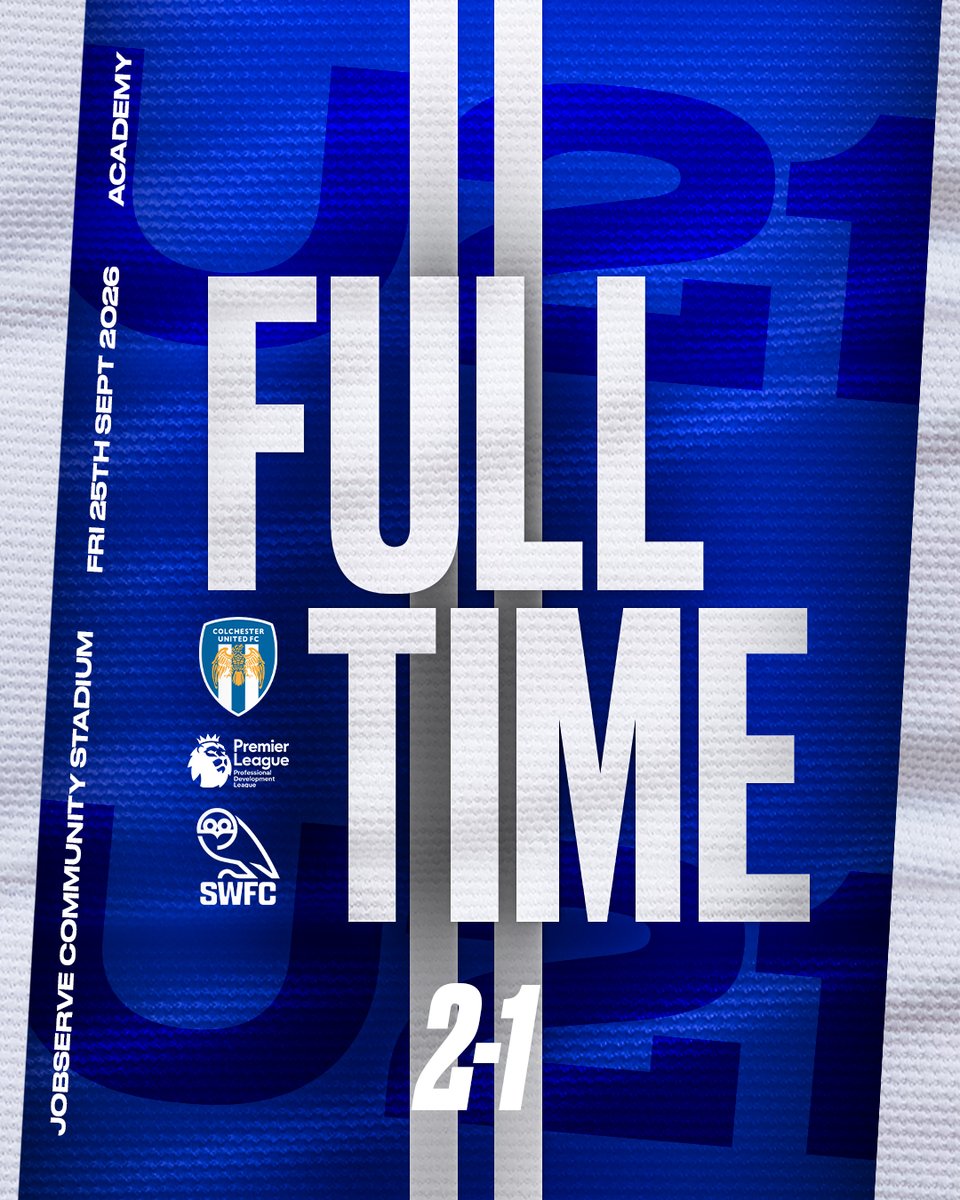 ColU_Academy's tweet photo. A win for our U21s on a Friday night under the lights of the JobServe Community Stadium π€©
2-1
#ColU #ColUAcademy https://t.co/FKE9TAstGK