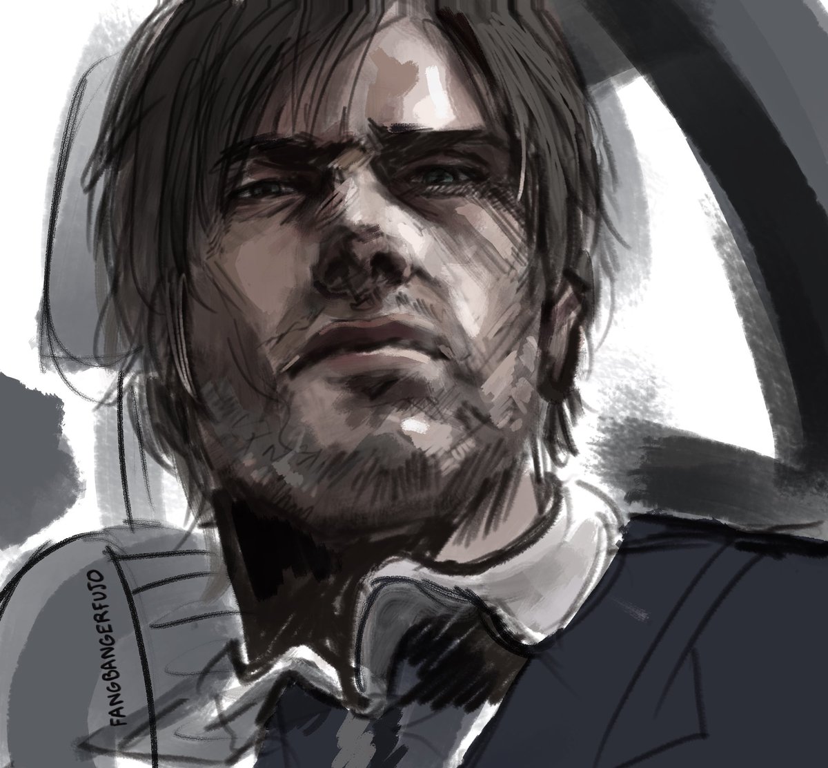 fangbangerfujo's tweet photo. leon holding gatito #leonkennedy #re9 #ResidentEvil https://t.co/S1Km3mCcT5