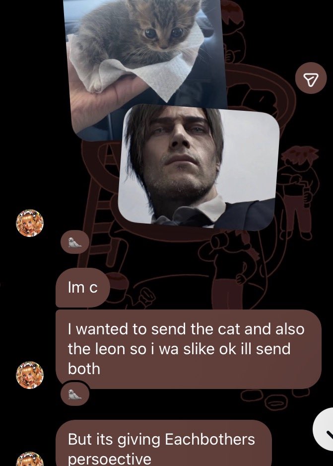 fangbangerfujo's tweet photo. leon holding gatito #leonkennedy #re9 #ResidentEvil https://t.co/S1Km3mCcT5