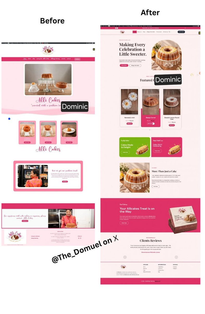The_Domuel's tweet photo. Before → After: Here’s how the homepage looked before and how it’s looking after the redesign.

#WebDesign #WordPress #Elementor #WebsiteRedesign https://t.co/xv37UhWzOQ