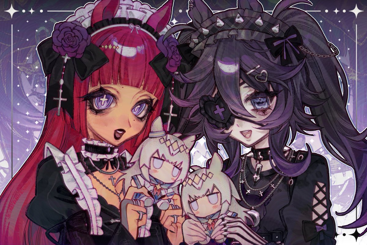 _noniponi_'s tweet photo. We Goth Horsies LOVE Oguri Cap 🖤🖤
Featuring @midnightrosario ♰ https://t.co/mKnxto4jTl
