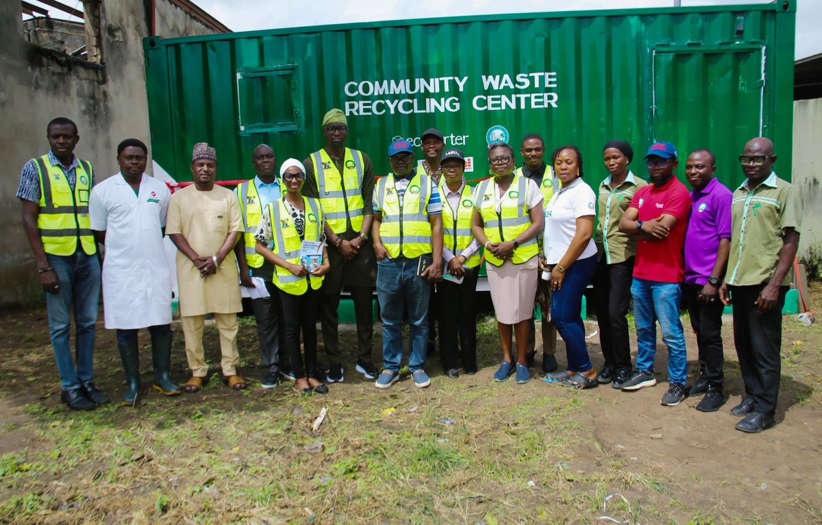 LasepaOfficial's tweet photo. The Lagos State Environmental Protection Agency (LASEPA), in partnership with CMA CGM and @ecobarter has commissioned a Community Waste Recycling Centre at the Agency’s Agege Zonal Office as part of the Company's Corporate  Social Responsibility  (CSR) geared towards  promoting  sustainable waste management, recycling and environmental responsibility across Lagos State.

The commissioning ceremony, held at the LASEPA Agege Zonal Office, brought together representatives of LASEPA, CMA CGM, Ecobarter, community stakeholders and other relevant participants committed to advancing environmental sustainability and encouraging responsible waste disposal practices.

The initiative is designed to provide an accessible platform for the collection, sorting and recycling of recyclable materials, while promoting the principles of a circular economy and reducing the volume of waste sent to landfills.

As part of the activities marking the commissioning, a clean-up exercise was also carried out at the Abattoir Meat Market, Oko-Oba, Agege, where participants joined hands to remove accumulated waste and promote proper sanitation within the market environment.

The clean-up exercise underscored the importance of maintaining hygienic conditions in markets and abattoirs, particularly given the environmental and public health implications associated with improper waste disposal.

@ecobarter