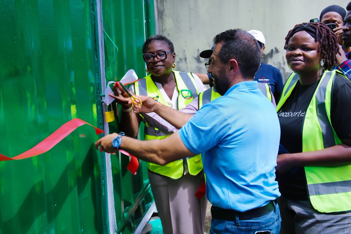 LasepaOfficial's tweet photo. The Lagos State Environmental Protection Agency (LASEPA), in partnership with CMA CGM and @ecobarter has commissioned a Community Waste Recycling Centre at the Agency’s Agege Zonal Office as part of the Company's Corporate  Social Responsibility  (CSR) geared towards  promoting  sustainable waste management, recycling and environmental responsibility across Lagos State.

The commissioning ceremony, held at the LASEPA Agege Zonal Office, brought together representatives of LASEPA, CMA CGM, Ecobarter, community stakeholders and other relevant participants committed to advancing environmental sustainability and encouraging responsible waste disposal practices.

The initiative is designed to provide an accessible platform for the collection, sorting and recycling of recyclable materials, while promoting the principles of a circular economy and reducing the volume of waste sent to landfills.

As part of the activities marking the commissioning, a clean-up exercise was also carried out at the Abattoir Meat Market, Oko-Oba, Agege, where participants joined hands to remove accumulated waste and promote proper sanitation within the market environment.

The clean-up exercise underscored the importance of maintaining hygienic conditions in markets and abattoirs, particularly given the environmental and public health implications associated with improper waste disposal.

@ecobarter
