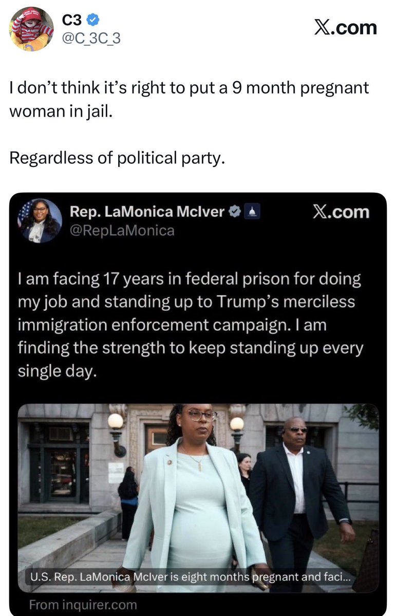 C_3C_3's tweet photo. Whoops!

She is pregnant lol.

I was making a fat joke.

I apologize.😂😀😂😀

Lock her up! https://t.co/TEdPUlHdh6