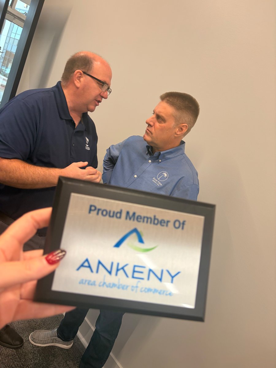 HealthMktg's tweet photo. What a great day for Royal Palm Marketing! We had an amazing time celebrating our ribbon-cutting today with the Ankeny Area Chamber of Commerce, and we’re incredibly thankful for everyone who came out to support us. https://t.co/DPHLphjDCS