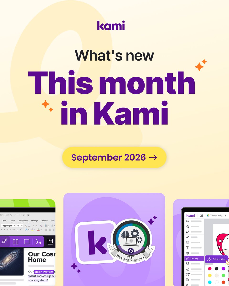 KamiApp's tweet photo. This month across the Kami family: six updates that make learning more visible, accessible, and meaningful in every classroom. A thread 🧵 https://t.co/1k7J7W6EKj