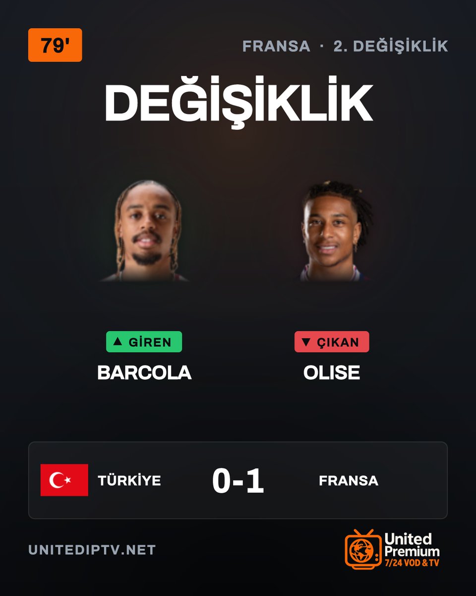 unitediptvnet's tweet photo. 🔄 FRANSA · 79'
🔺 BRADLEY BARCOLA
🔻 MICHAEL OLISE
UEFA Uluslar Ligi - Lig A
Türkiye 🆚 Fransa | 0-1 | 79'
#BizimÇocuklar #Fransa #UluslarLigi https://t.co/bFBmLtDkQi