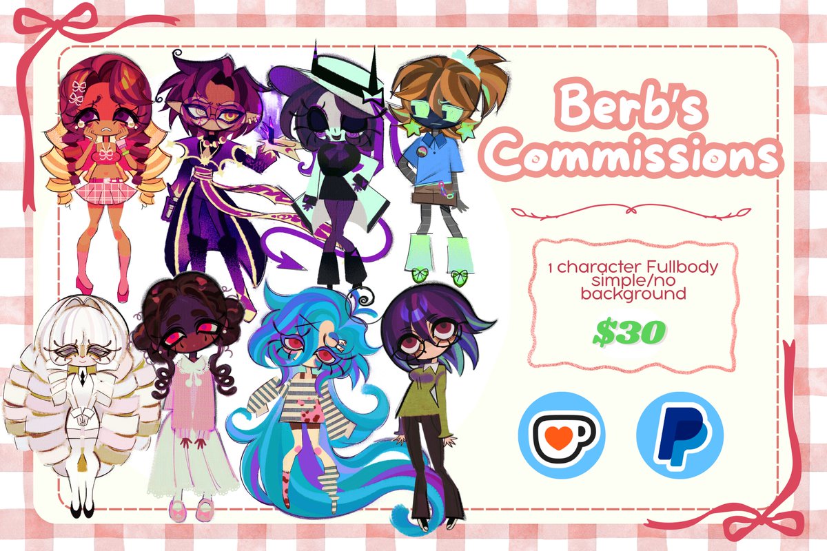 Berbudin's tweet photo. Hi everyone ! 📢📢📢
I finally updated my commission chart with my current artsyle and new prices! If you're interested feel free to DM me! ! !
rts are highly appreciated 💜💜 #commissions #art https://t.co/4wEgmw7aSy