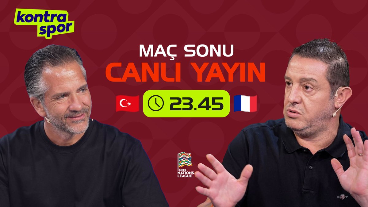 Kontrasporcom's tweet photo. ▶️ @nebilevren ve @NihatKahveci8 ile Kontratak, başladı!
#Türkiye #Fransa #UluslarLigi #TURvFRA https://t.co/tsN30DudOm