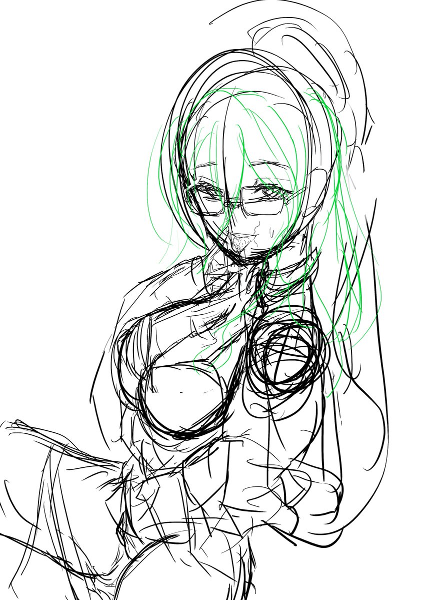 pasudansfw's tweet photo. これはチン毛が口元に付いたまま口の中の精液を見せるアカネちゃんのラフですね😌 https://t.co/tMVTdzVc1h