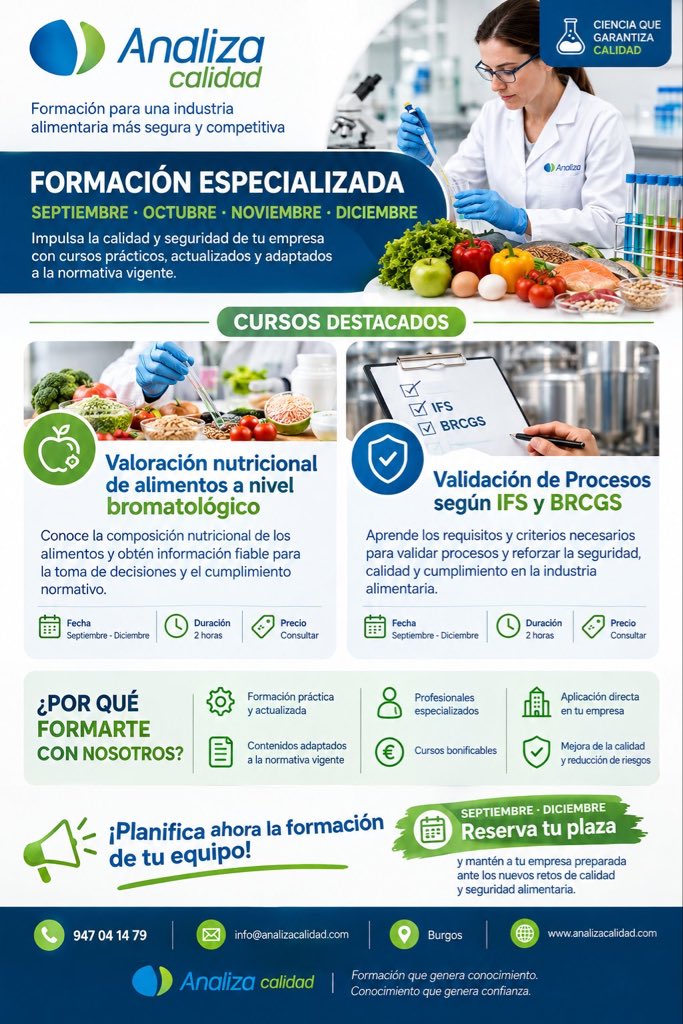 LuisMGallego's tweet photo. @AnalizaCalidadM #Calidad #SeguridadAlimentaria #Medioambiente #Agronomía #Cosmética #NonFood 

#Novedades #Legislación #Tecnología #Innovación #Investigación #Noticias

#Burgos #Madrid #Barcelona #Vigo #ACoruña #Castellón #León #Asturias #Zamora #Cáceres #Gipuzcoa #Zaragoza

#BoletinAnaliza https://t.co/6W9SOlpPhU