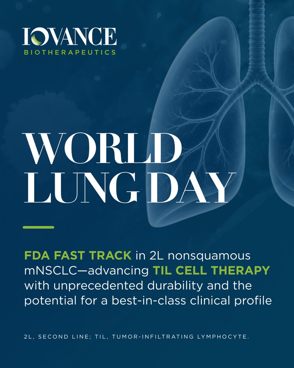 IovanceBio's tweet photo. This #WorldLungDay, we’re recognizing the continued need for innovation. At Iovance, we're exploring the potential of multiple TIL therapy approaches in metastatic non-small cell lung cancer. Learn more: https://t.co/gy5EgXjbfB https://t.co/DitmTqvG8t