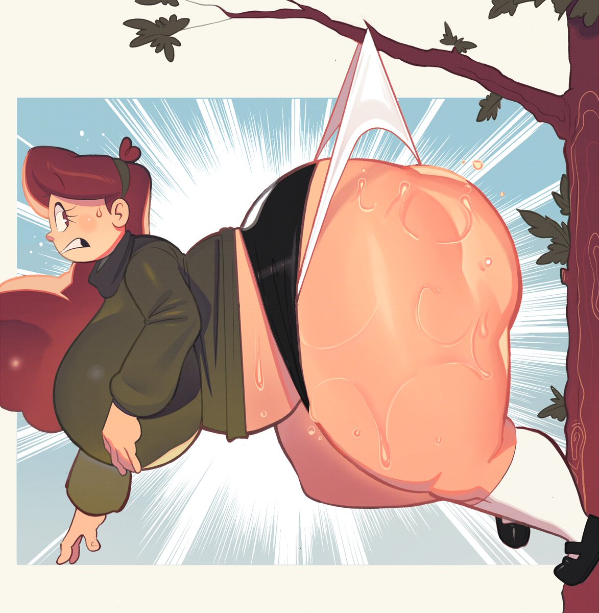 SugarRushPlus's tweet photo. Mable is too hefty to climb trees nowadays. Thankfully her choice of clothing stopped her fall!
@RlDlCULOUSCAKE https://t.co/kJAzfcKQJr