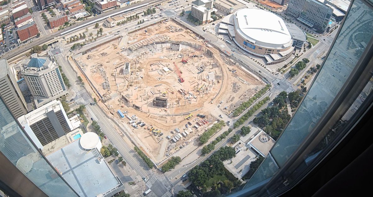 okcthunder's tweet photo. Views of the construction site from all angles around downtown 👀 🏗️

Check out all seven of the Continental Coliseum arena live cams: https://t.co/rTSMcaWTCJ https://t.co/MDiPp4ghVK