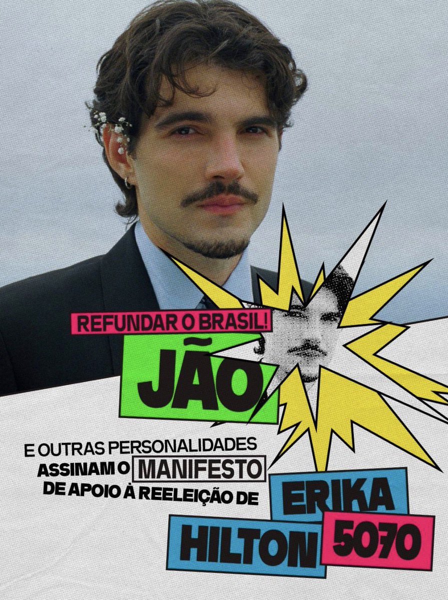 jaomediacenter's tweet photo. PAI! Jão assinou o manifesto da candidatura de Erika Hilton. 🩷 https://t.co/BEjJ0zmJDW