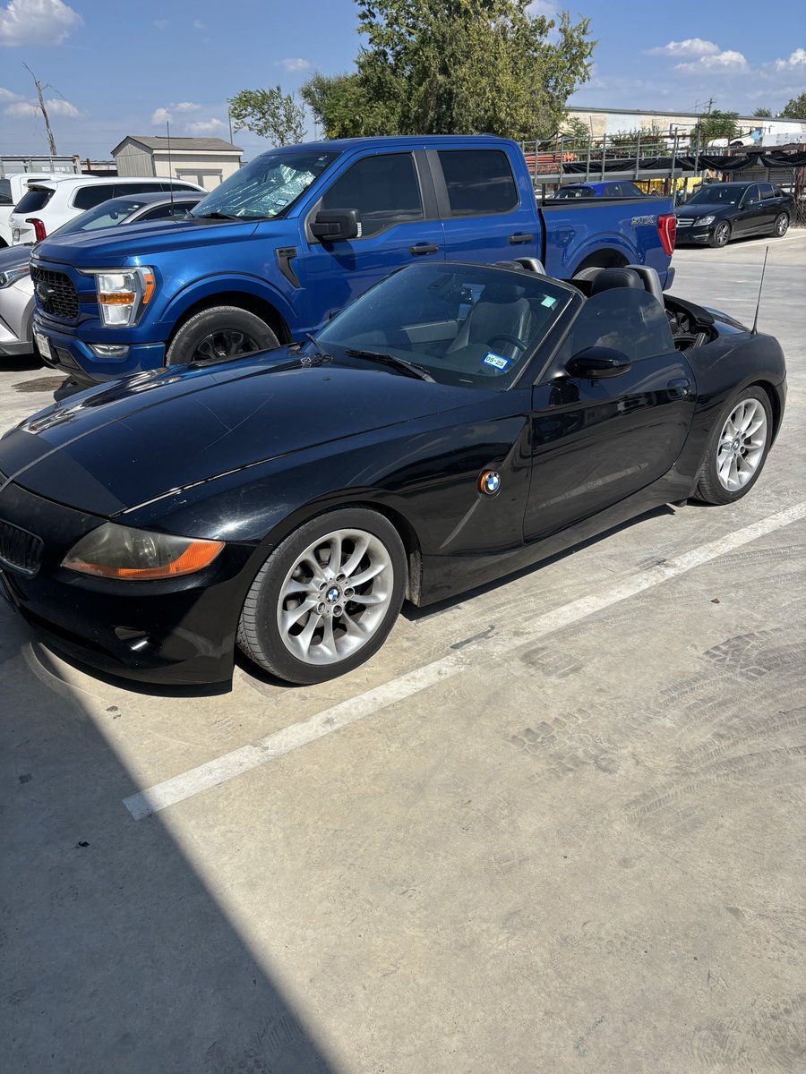 JonahGleitman's tweet photo. I made an impulsive purchase today. It was a good deal at least 

Back window is missing, dent in the trunk, initials are carved into the hood which is ratchet strapped down (latch is busted) 

Already stalled it like 20 times https://t.co/euK4r96Ual