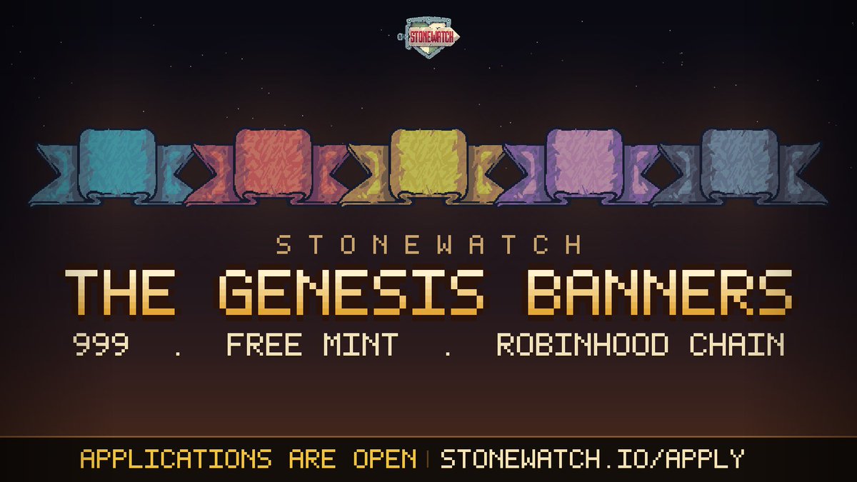 stonewatch_rh's tweet photo. STONEWATCH - The Genesis Banners

FREE Mint, 999 supply NFT collection is launching soon.

Apply now -> https://t.co/l98rMks6Mw https://t.co/igFnY77McN