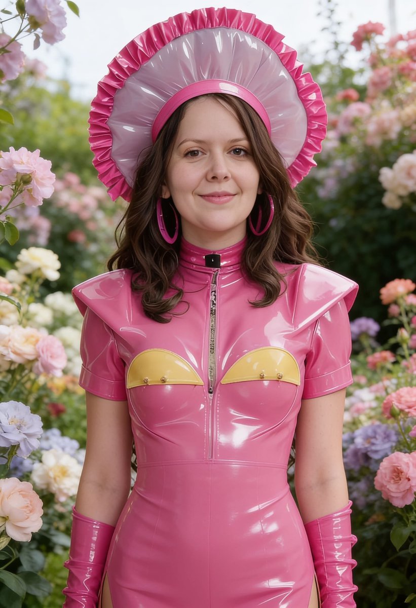 Lizzy1262629's tweet photo. Me in the rose garden. Pink PVC dress with yellow panels, matching gloves, big ruffled hat, hoop earrings.
#PinkPVC #RuffleHat #RoseGarden #YellowPanels #PVCGloves #FetishFashion #NSFW #ShinyLook https://t.co/ZXcpT9x232