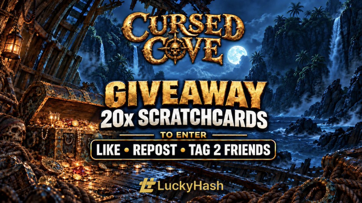 mxttsco's tweet photo. 🎁 Weekend Scratchcard Giveaway 🎁

The daily giveaways might have ended, but the weekend giveaway has now started! 🚀

A 20-pack of my brand new scratchcard, Cursed Cove, is up for grabs! 200 $XRP max win! 🤯

To enter:
❤️ Like
🔁 Repost
🏷️ Tag 2 friends

Winner announced Sunday 27th @ 10pm UTC+1
