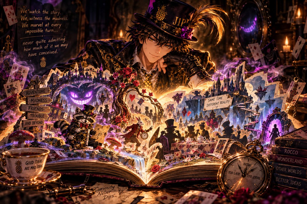 Just1Pineappl3's tweet photo. Prompt Drop!

“We watch the story. We witness the madness. We marvel at every impossible turn… never quite admitting how much of it we may have conceived.”

A fun pop up story book prompt! Enjoy!

Prompt: https://t.co/6Yy2WnFWnH https://t.co/LoYQrjSs68