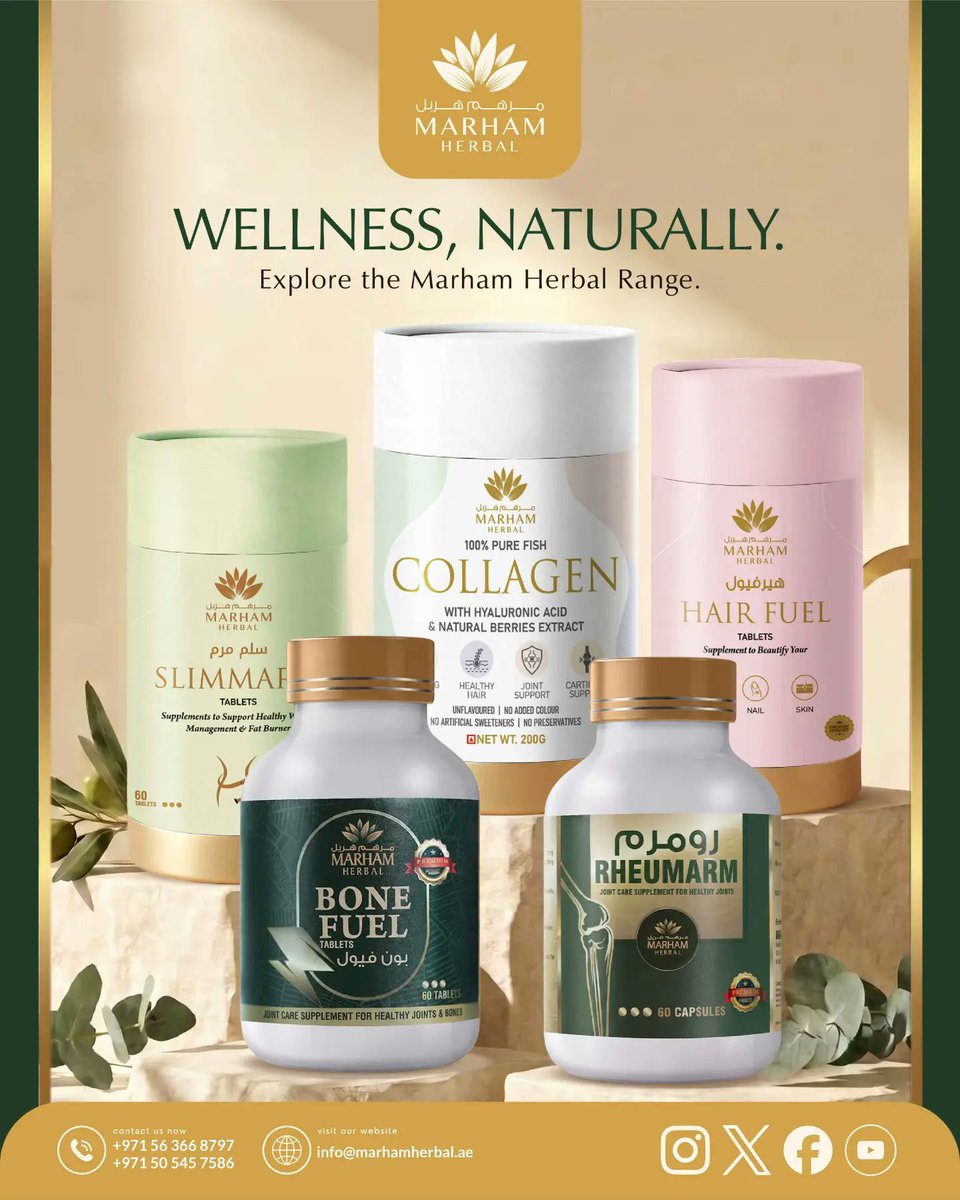 ColtonButkiizm's tweet photo. Wellness isn’t one-size-fits-all. Discover Marham Herbal’s range, thoughtfully created to support healthy living, beauty, hair, nails, joints, bones and everyday mobility. Explore natural wellness designed for your unique routine. https://t.co/q4F8XCT09k
