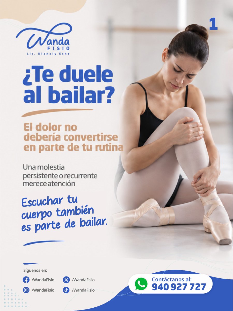 Dianaly_E's tweet photo. 🩰 ¿TE DUELE AL BAILAR?

El dolor no debería convertirse en parte de tu rutina.

⚠️ Si aparece repetidamente, aumenta en cada clase, cambia tu técnica, hay inflamación o pierdes fuerza/movilidad, presta atención.

💙 Escuchar tu cuerpo también es parte de bailar.

#Ballet #Danza https://t.co/Z3hjLEIdyF