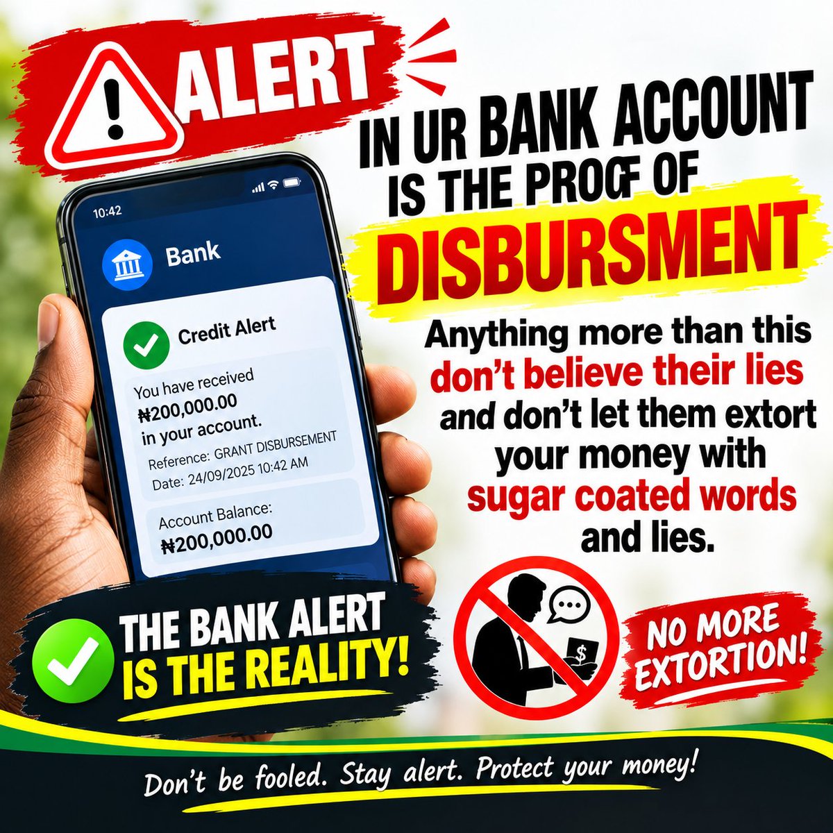 GrantFighters's tweet photo. ALERT IN OUR BANK ACCOUNT IS THE PROOF THAT DISBURSMENT HAVE TAKEN PLACE,
@officialEFCC 
@NGRSenate 
@PoliceNG 
@NigeriaGov https://t.co/9oyLyGd1bP