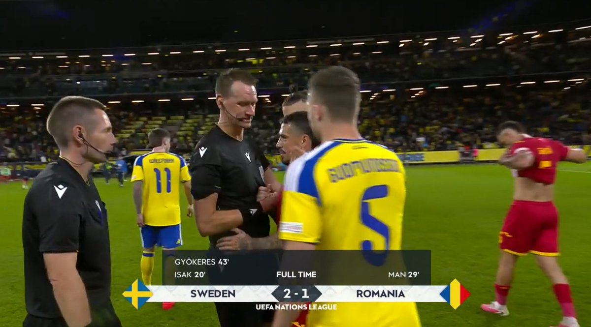 foet247europa's tweet photo. FT Sweden 2 Romania 1 #SWEROU #NationsLeague https://t.co/HlTAnbcZvL