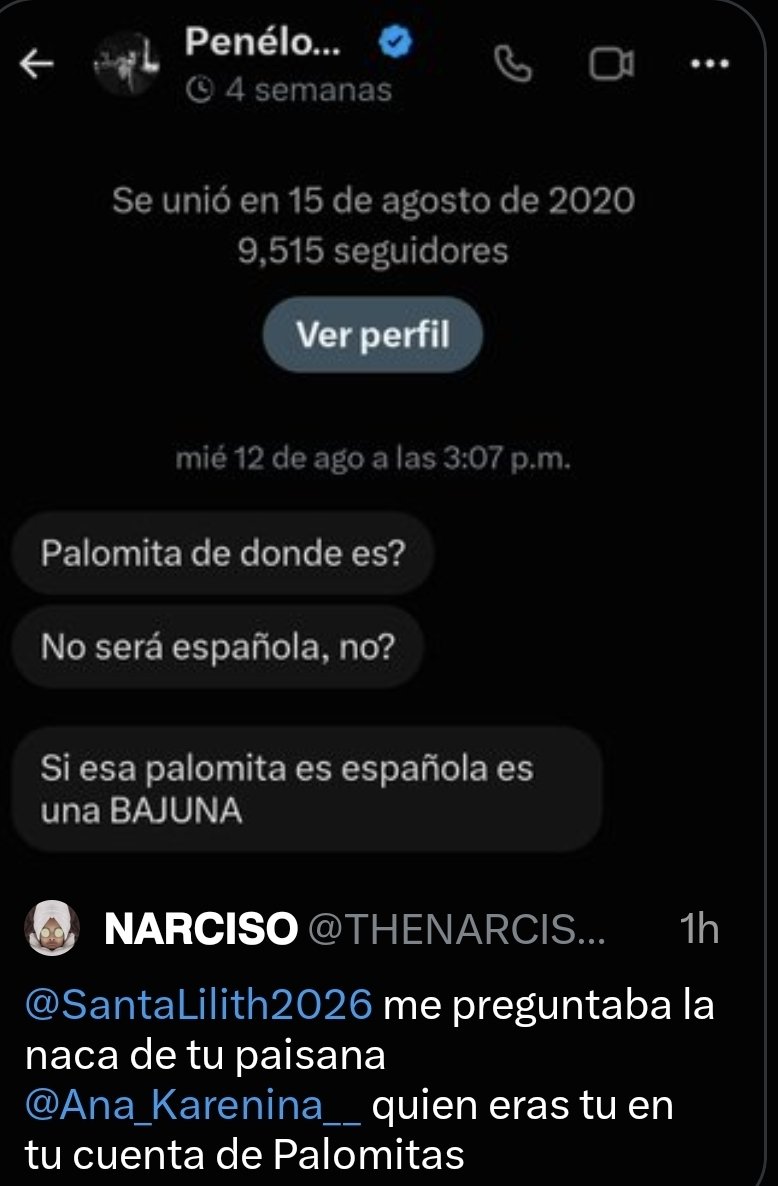 SantaLilith2026's tweet photo. 🙄 Este es el claro ejemplo de un mete mierdas en las redes, yo también te quiero  #metemierdasNarciso https://t.co/jvgtRkGeT2