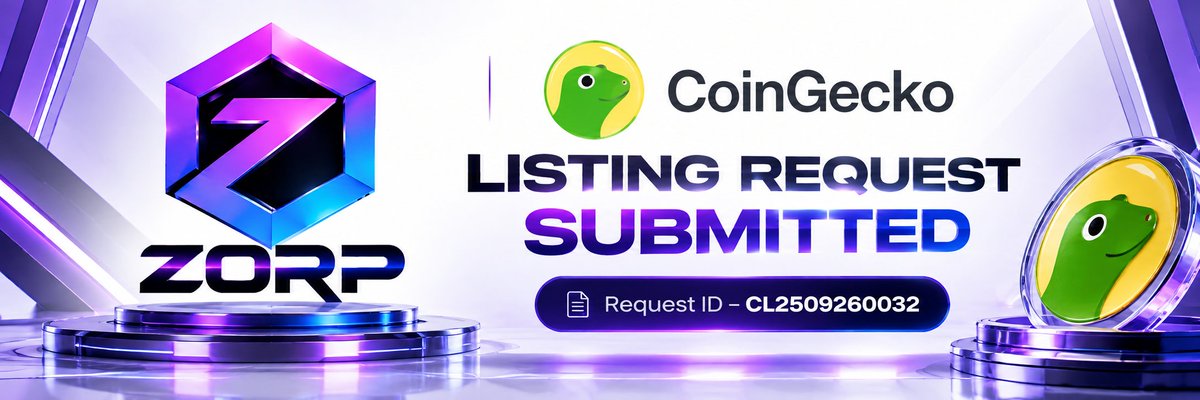 ZorpDigital's tweet photo. $ZORP Submitted for list coingecko @coingecko 

Request ID – CL2509260032 https://t.co/o6vX5gdVer
