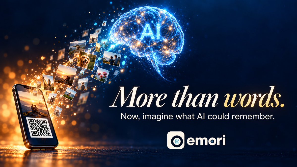 pabloduobert's tweet photo. Some moments leave more than a photo. They leave a story, a lesson, a piece of someone we want to carry forward.

At Emori, we’re exploring how AI can help preserve the memories and knowledge people choose to share.

The next chapter is coming to Hack Day. What would you want to pass on?

Explore Emori: https://t.co/YjuJqT5HNA

#Emori #PersonalIntelligence #AIConference #Hackathon