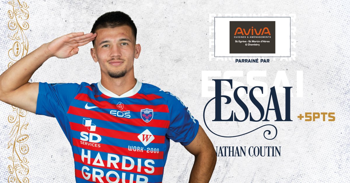 FCGrugby's tweet photo. Essai pour Nathan Coutin ! 
Son premier avec les pros. 

🔴🔵 FCG 20 - 17 VRDR ⚪️⚫️

#FCGVRDR #AllezFCG https://t.co/RZt3uRxkbX
