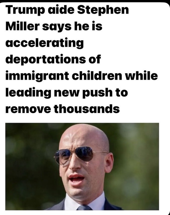 Suzierizzo1's tweet photo. I call Stephen Miller a Lunatic what do you call him? https://t.co/5wF4jYaUCA