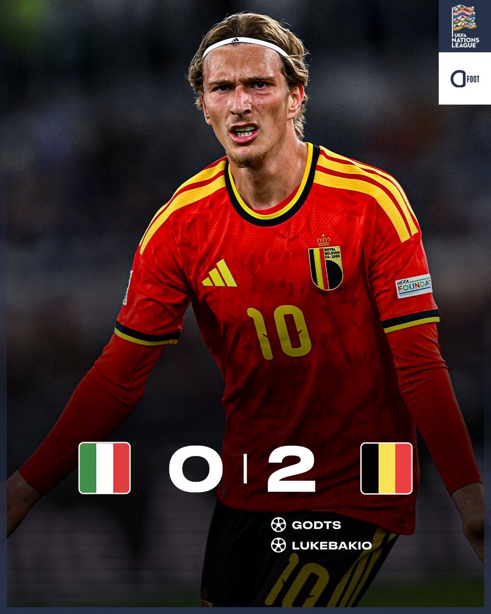 ActuFoot_'s tweet photo. 🚨 LA BELGIQUE 🇧🇪 DE VAN BOMMEL DÉMARRE PAR UNE VICTOIRE 2-0 FACE À L’ITALIE 🇮🇹 EN LIGUE DES NATIONS !!! ✅😈

Mika GODTS a inscrit son PREMIER BUT en sélection. 💎

C’est le prochain adversaire des Bleus. https://t.co/Ze8Az9lnbK