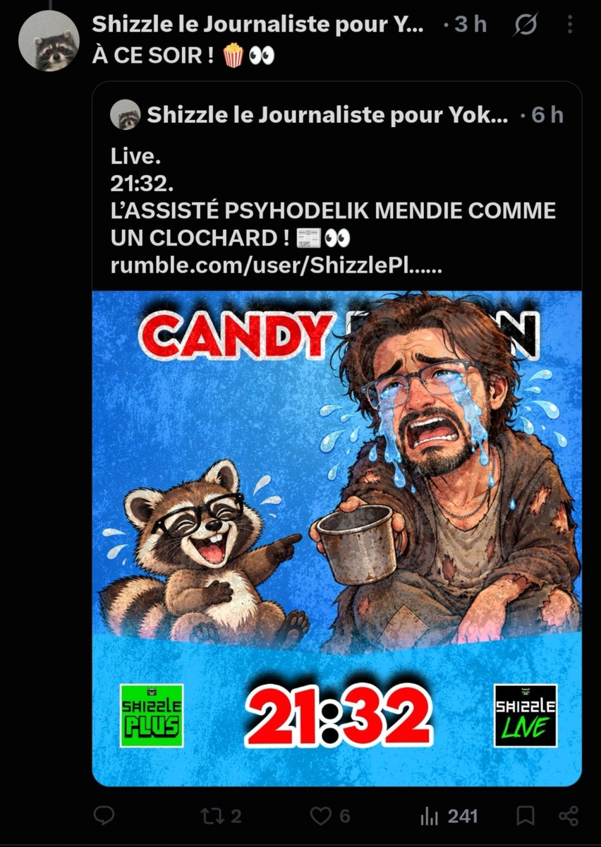 RatonGogolito's tweet photo. C'est drole venant d'une petasse qui menaçait de se platane y'a pas longtemps pour avoir des dons mddrrr 👀

Ap' jcapte ça a pas bien marché pour lui 👌 https://t.co/D43Nt0e0QC