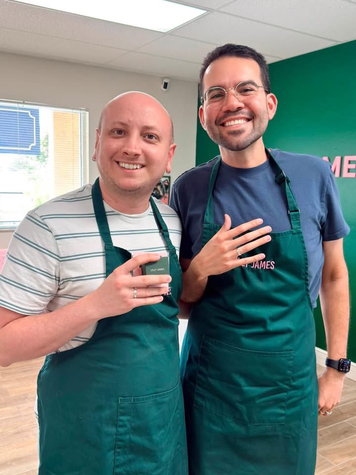 LillyJamesX's tweet photo. Sometimes ring making doesn’t go exactly the way we planned… and that’s part of the experience. 

This handsome couple learned that when something doesn’t turn out quite right, we don’t give up. We keep working, adjusting, and trying again until it’s just right.

A few laughs, a little patience, and two rings they can be proud to say they made themselves. Had a great time with you guys!