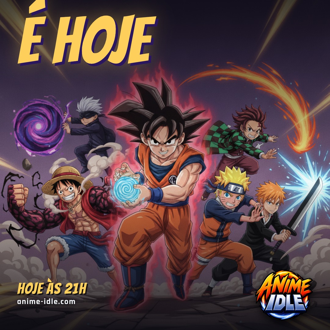 AnimeIdle_'s tweet photo. 🔥 É HOJE! 🔥

O Anime Idle lança oficialmente HOJE, às 21H! 🚀

Prepare sua equipe, escolha seus personagens e venha viver essa jornada com a gente! ⚔️🔥

https://t.co/1X7VbrCXXB

Nos vemos às 21H! 🎮
#AnimeIdle #Lançamento #Anime https://t.co/3PtDrJJWWY