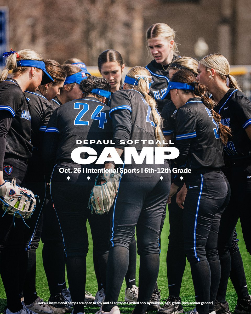 DePaulSB's tweet photo. 🚨 REGISTRATION IS LIVE! 🚨
DePaul's Elite Softball Camp is officially open for sign-ups. You won't want to miss this!
Register here: https://t.co/DksRgowMwR https://t.co/UNchu4tNNB
